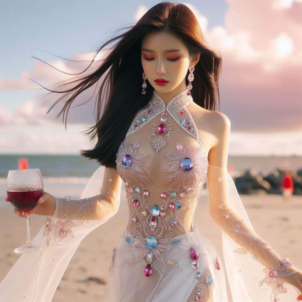 Fashionable clothing designed with Vietnamese Ao Dai and swimsuit elements
 – Larose.VIP
