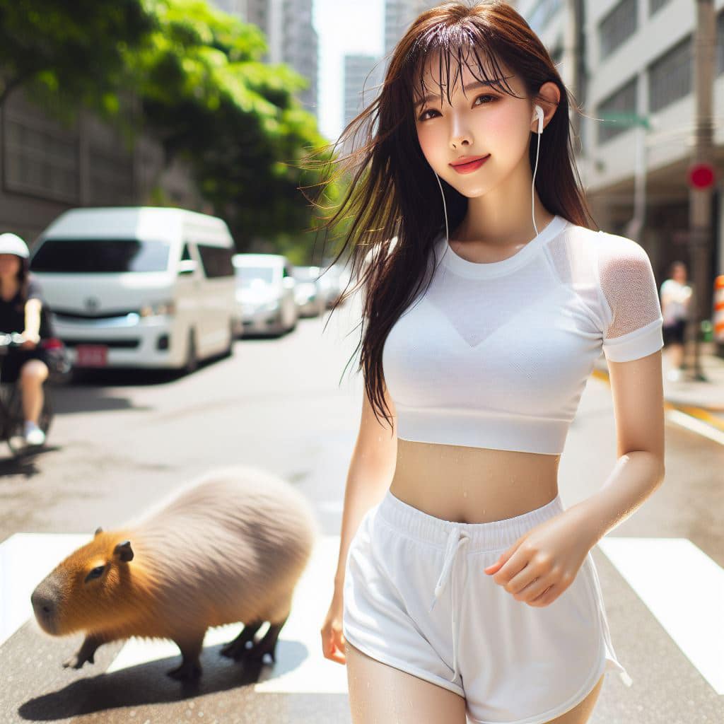 Young girl, really good (Capybara Jun sweat-absorbing white cotton style)
 – Larose.VIP